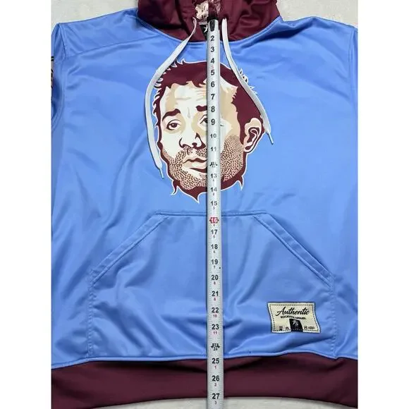 Rockstar Apparel *Rare* Bill Murray Roller Hockey Hoodie Polyester XL Blue - Picture 9 of 10